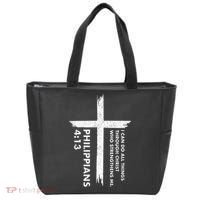 I Can Do All Things Through Christ Front & Back Cross Tote Bag thumb 0
