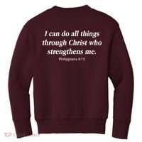 I Can Do All Things Through Christ Who Strengths Me Philippian 4:13 Kids Sweatshirt thumb 1