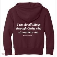I Can Do All Things Through Christ Who Strengths Me Philippian 4:13 Kids Hoodie thumb 1