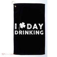 I Clover Day Drinking St Patrick Day Funny Golf Towel thumb 0
