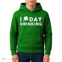 I Clover Day Drinking St Patrick Day Funny Kids Hoodie thumb 4