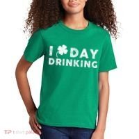 I Clover Day Drinking St Patrick Day Funny Kids T-Shirt thumb 2