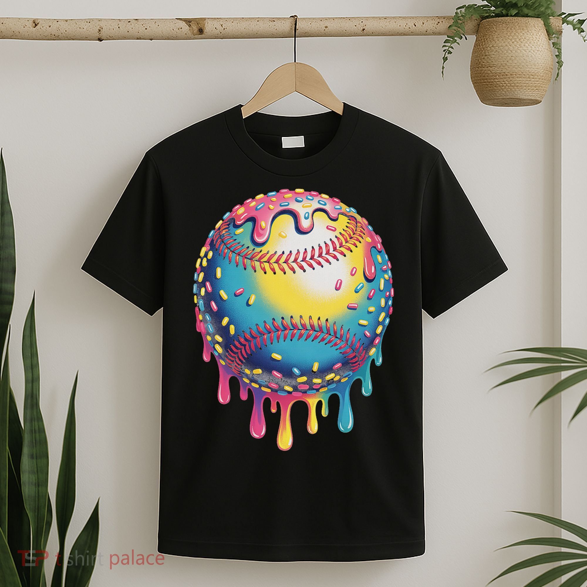 Ice Cream Drip Baseball Stuff Baseball Drip For T-Shirt