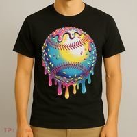 Ice Cream Drip Baseball Stuff Baseball Drip For T-Shirt thumb 3