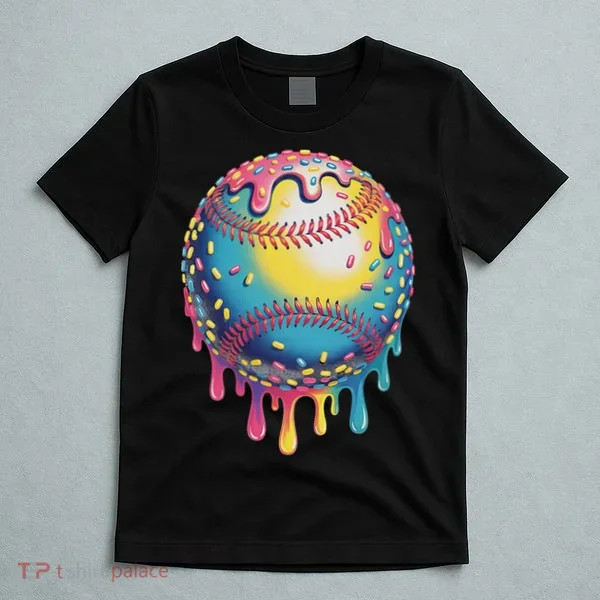 Ice Cream Drip Baseball Stuff Baseball Drip For T-Shirt