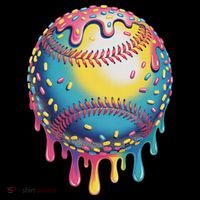 Ice Cream Drip Baseball Stuff Baseball Drip For Mousepad thumb 1