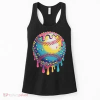 Ice Cream Drip Baseball Stuff Baseball Drip For Women's Tank Top thumb 0
