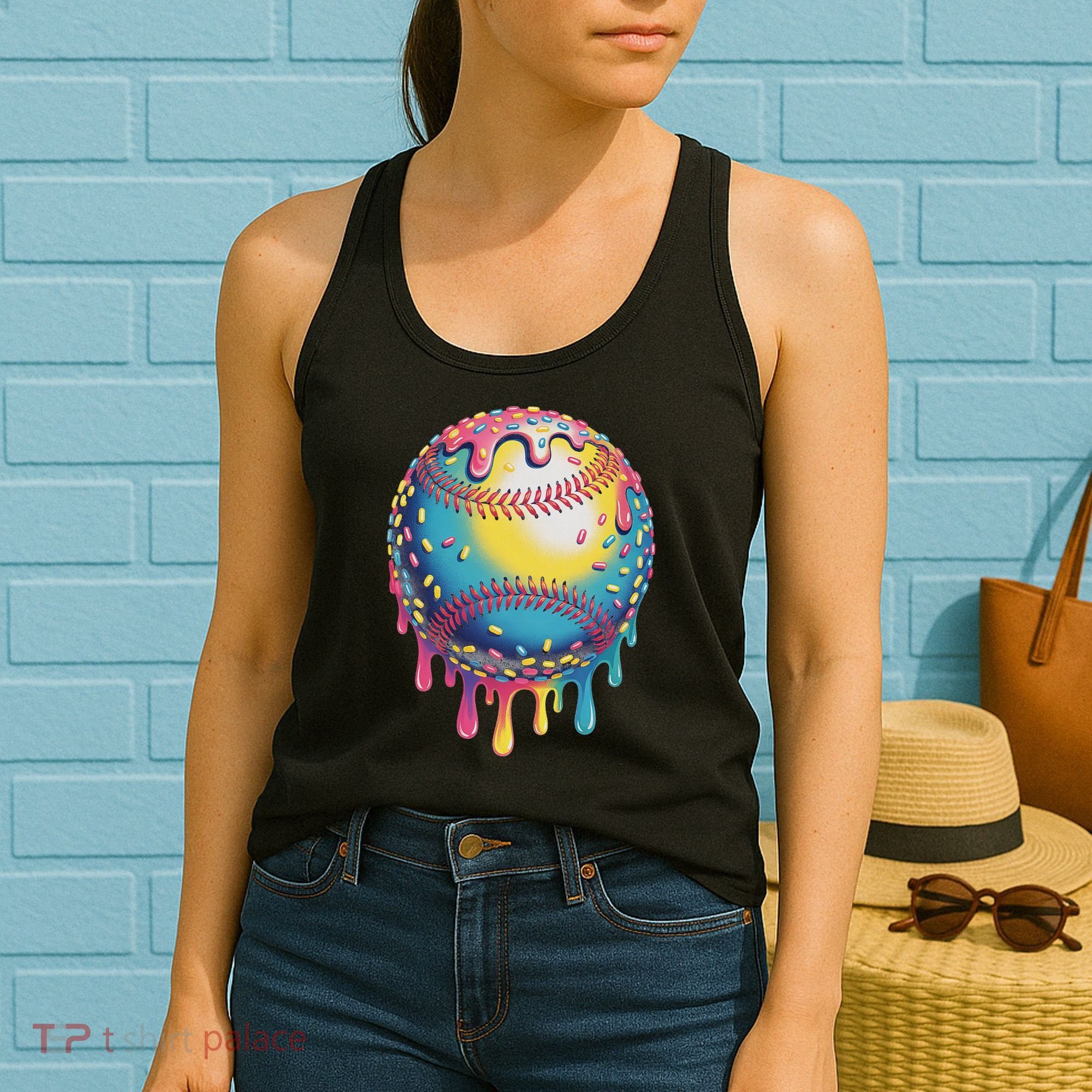 Ice Cream Drip Baseball Stuff Baseball Drip For Women's Tank Top