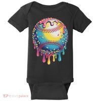 Ice Cream Drip Baseball Stuff Baseball Drip For Baby Bodysuit thumb 0