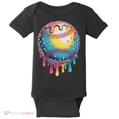 Ice Cream Drip Baseball Stuff Baseball Drip For Baby Bodysuit