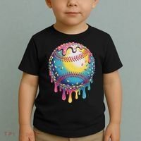 Ice Cream Drip Baseball Stuff Baseball Drip For Toddler T-Shirt thumb 2