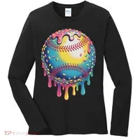 Ice Cream Drip Baseball Stuff Baseball Drip For Women's Long Sleeve Shirt thumb 0