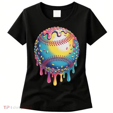 Ice Cream Drip Baseball Stuff Baseball Drip For Women's T-Shirt