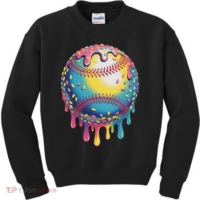 Ice Cream Drip Baseball Stuff Baseball Drip For Kids Sweatshirt