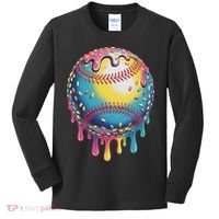 Ice Cream Drip Baseball Stuff Baseball Drip For Kids Long Sleeve Shirt thumb 0