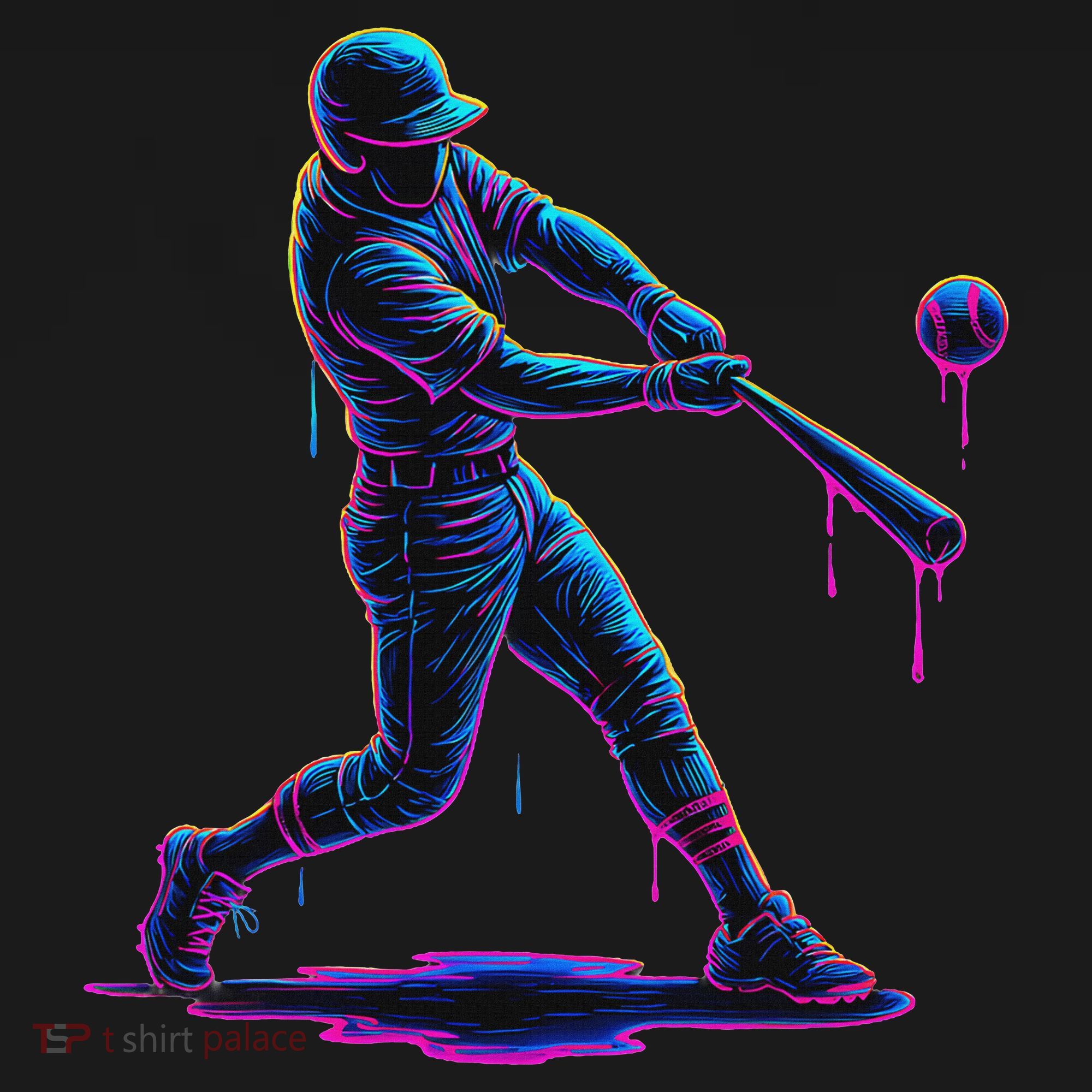 Ice Cream Drip Baseball Player Drip With Sprinkles T-Shirt