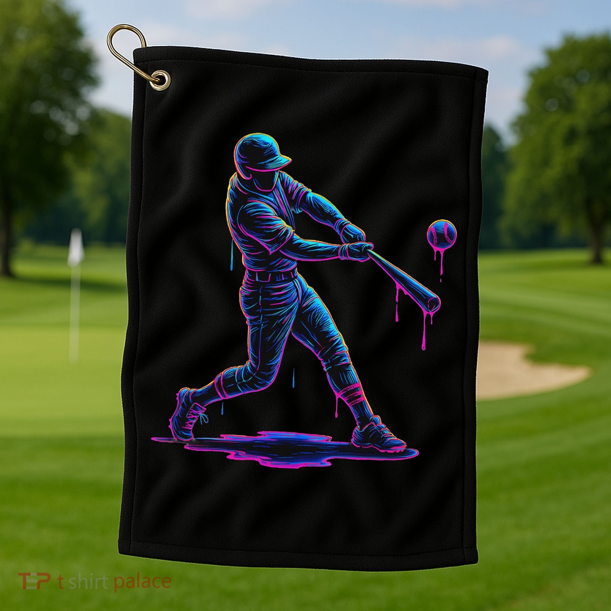 Ice Cream Drip Baseball Player Drip With Sprinkles Golf Towel