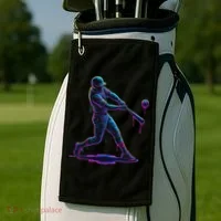 Ice Cream Drip Baseball Player Drip With Sprinkles Golf Towel thumb 2