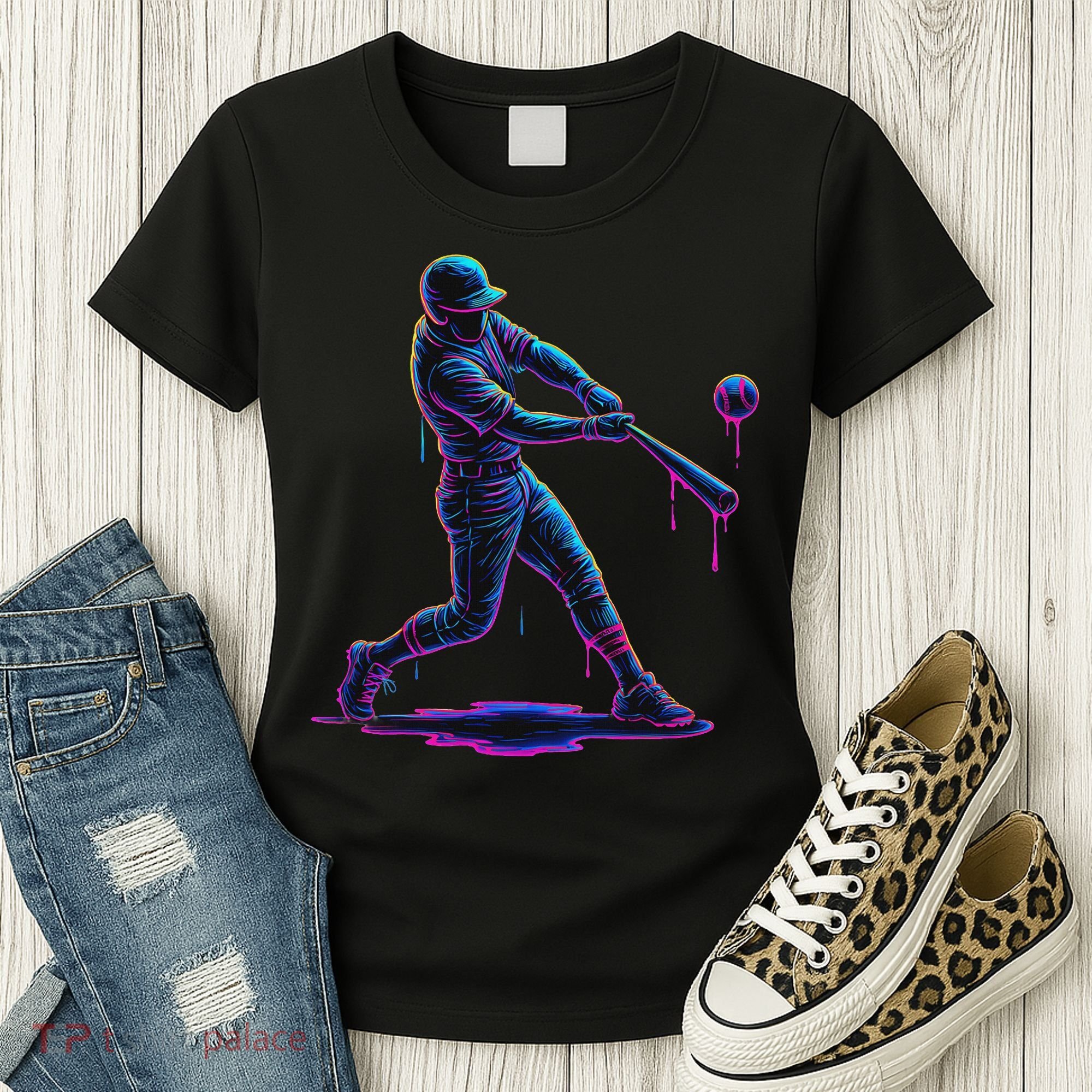 Ice Cream Drip Baseball Player Drip With Sprinkles Women's T-Shirt