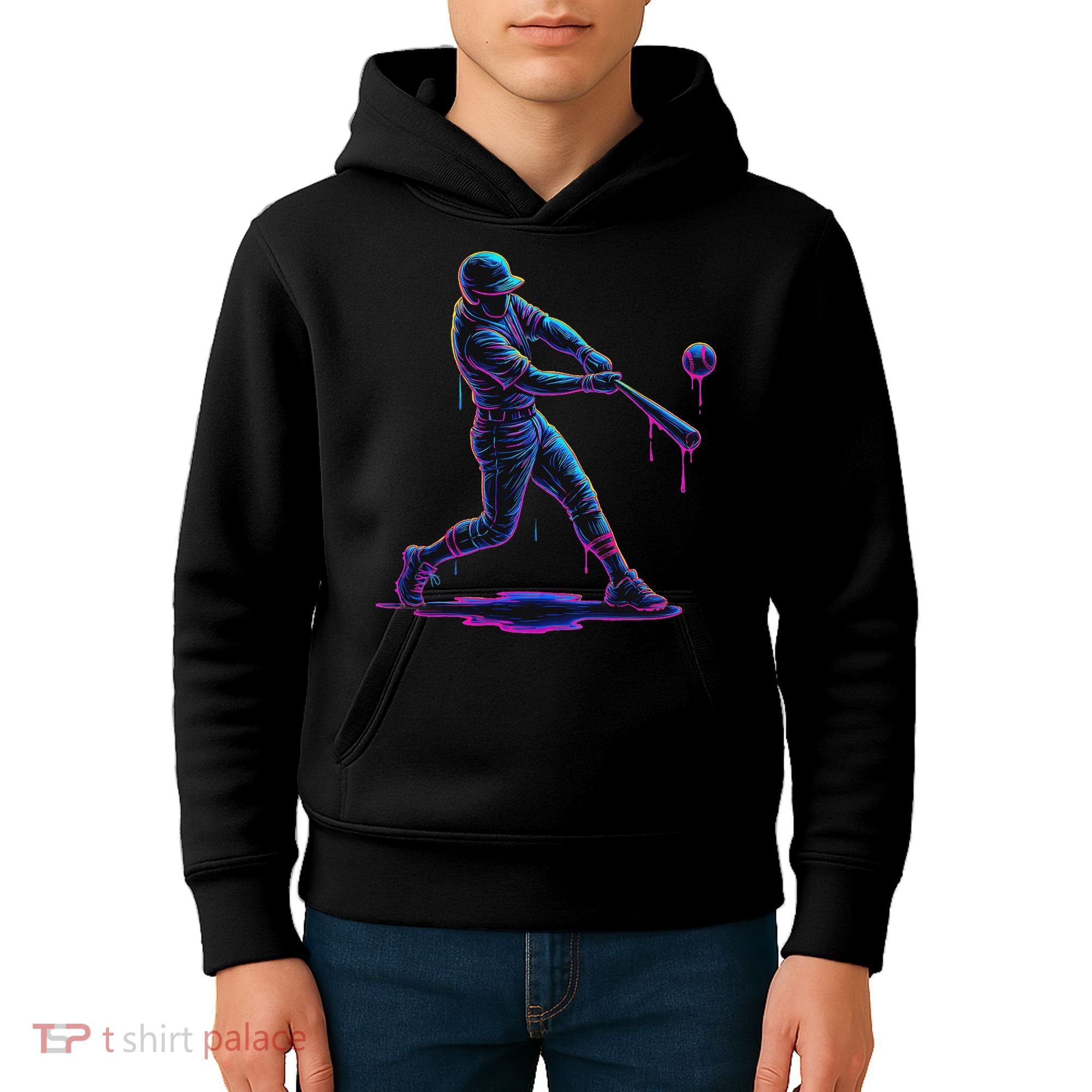Ice Cream Drip Baseball Player Drip With Sprinkles Kids Hoodie