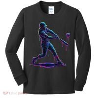 Ice Cream Drip Baseball Player Drip With Sprinkles Kids Long Sleeve Shirt thumb 0