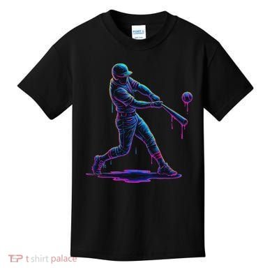 Ice Cream Drip Baseball Player Drip With Sprinkles Kids T-Shirt