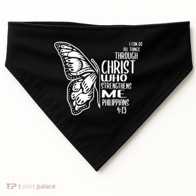 I Can Do All Things Through Christ Butterfly USA-Made Doggie Bandana