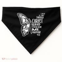 I Can Do All Things Through Christ Butterfly USA-Made Doggie Bandana thumb 0