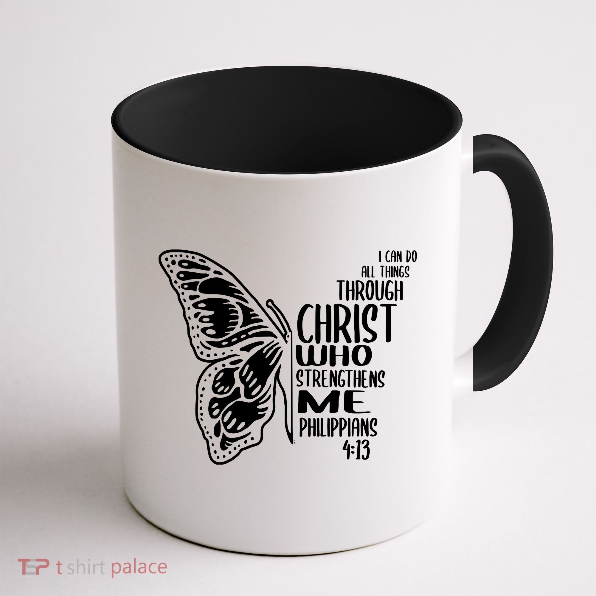 I Can Do All Things Through Christ Butterfly Coffee Mug