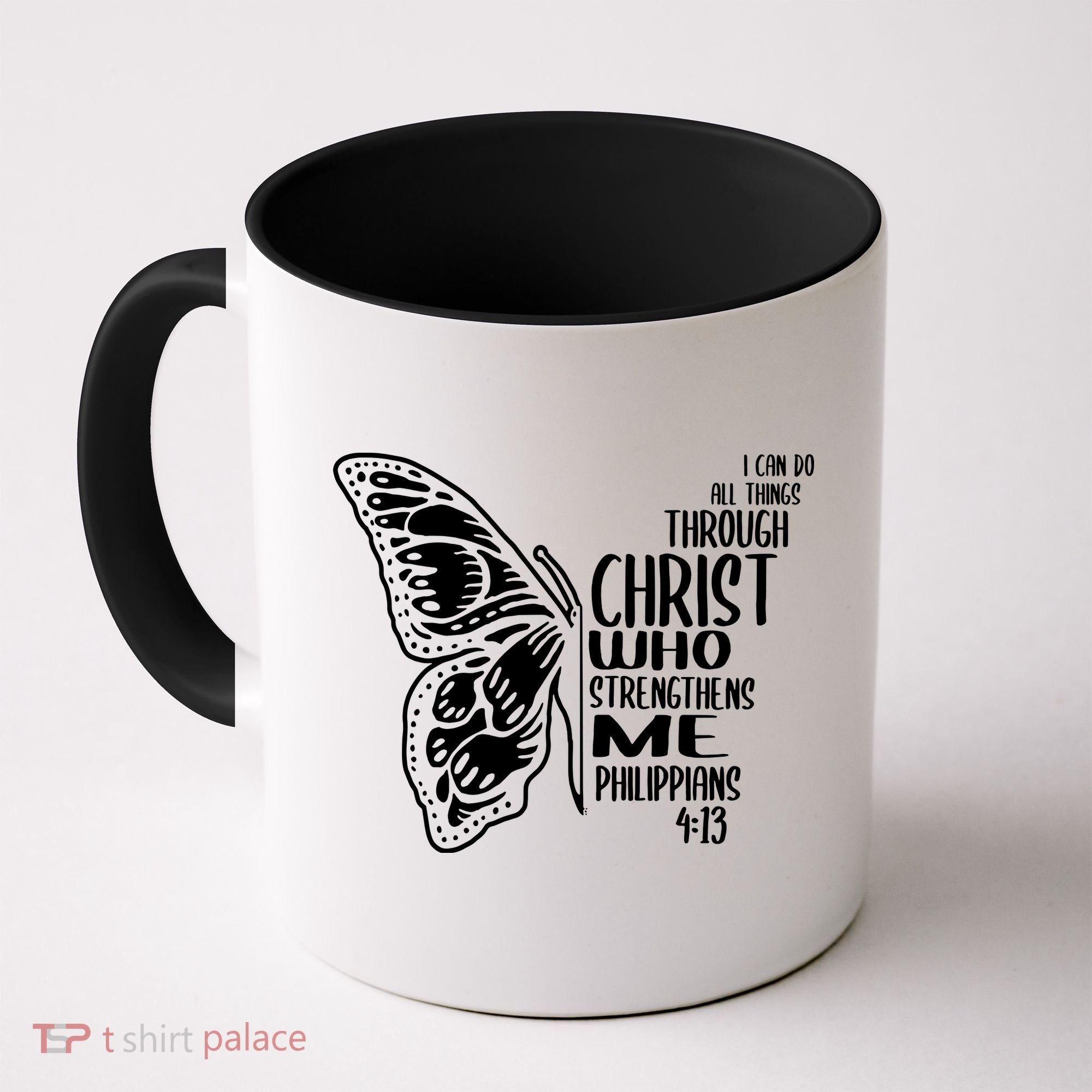 I Can Do All Things Through Christ Butterfly Coffee Mug