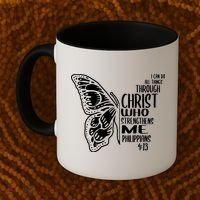 I Can Do All Things Through Christ Butterfly Coffee Mug thumb 2