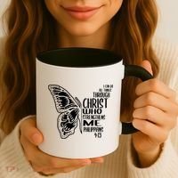 I Can Do All Things Through Christ Butterfly Coffee Mug thumb 3