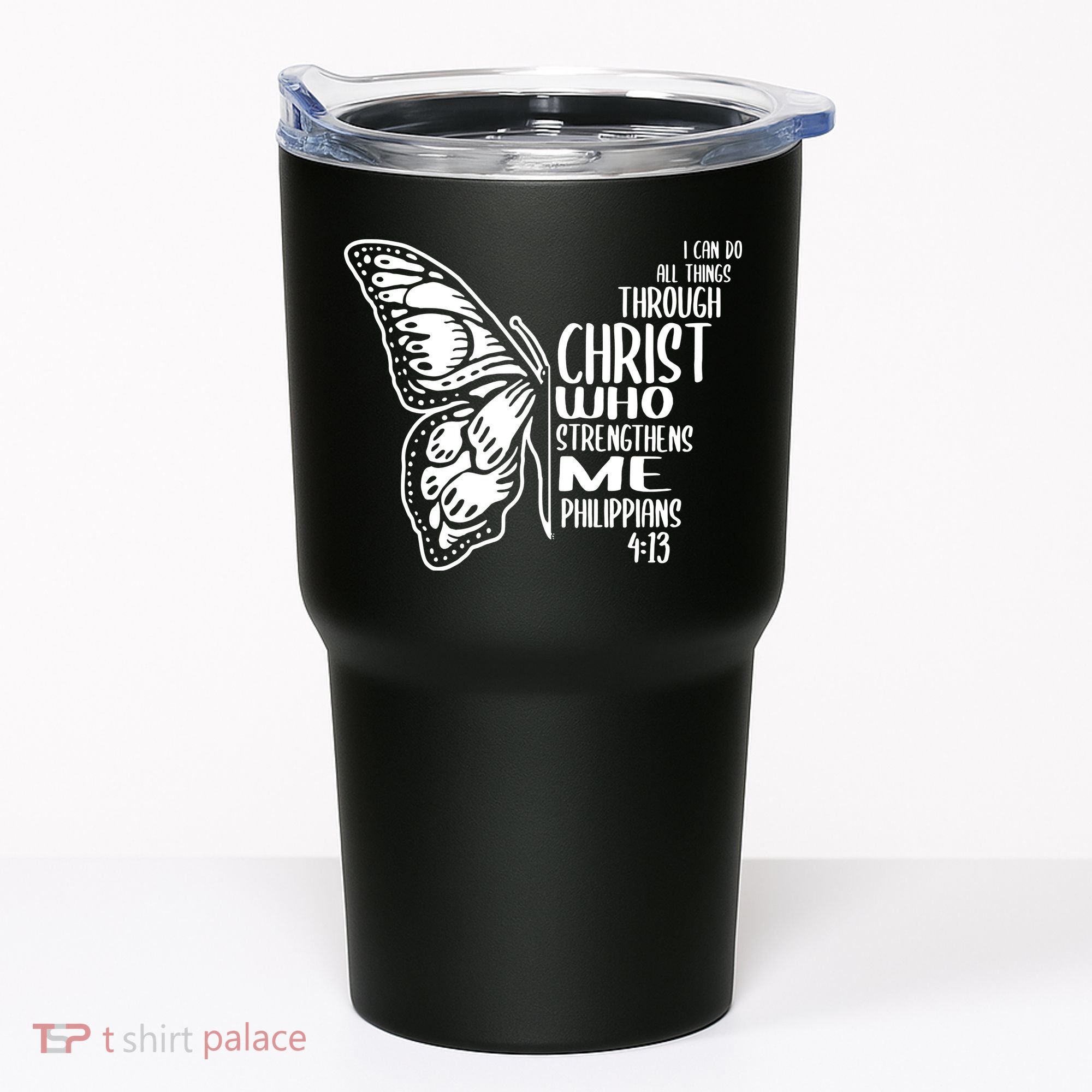 I Can Do All Things Through Christ Butterfly Tumbler