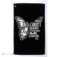 I Can Do All Things Through Christ Butterfly Golf Towel thumb 0