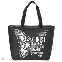I Can Do All Things Through Christ Butterfly Tote Bag thumb 0