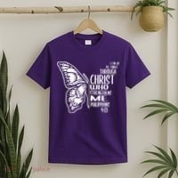 I Can Do All Things Through Christ Butterfly T-Shirt thumb 2