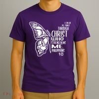 I Can Do All Things Through Christ Butterfly T-Shirt thumb 3