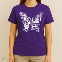 I Can Do All Things Through Christ Butterfly T-Shirt thumb 4