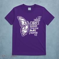 I Can Do All Things Through Christ Butterfly T-Shirt thumb 5