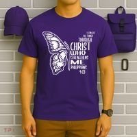 I Can Do All Things Through Christ Butterfly T-Shirt thumb 6