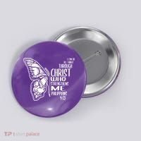 I Can Do All Things Through Christ Butterfly Button thumb 0