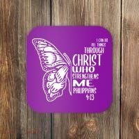 I Can Do All Things Through Christ Butterfly Coaster thumb 0