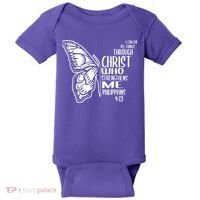 I Can Do All Things Through Christ Butterfly Baby Bodysuit thumb 0