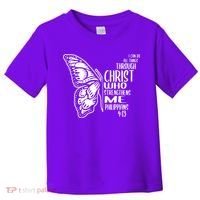I Can Do All Things Through Christ Butterfly Toddler T-Shirt thumb 0