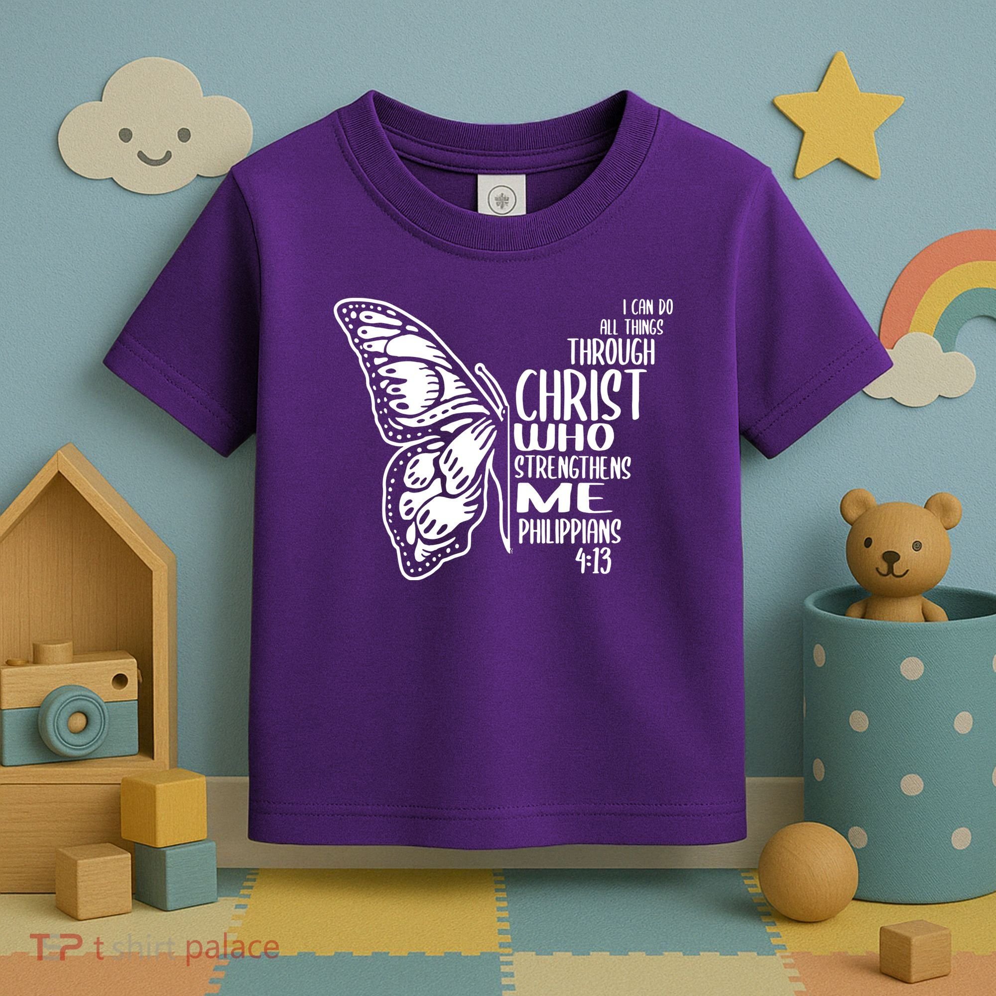 I Can Do All Things Through Christ Butterfly Toddler T-Shirt