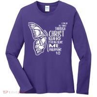 I Can Do All Things Through Christ Butterfly Women's Long Sleeve Shirt thumb 0