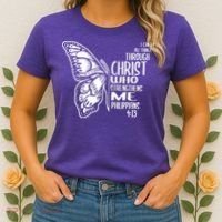 I Can Do All Things Through Christ Butterfly Women's T-Shirt thumb 2