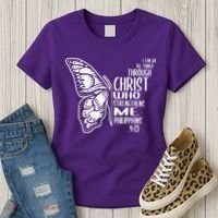 I Can Do All Things Through Christ Butterfly Women's T-Shirt thumb 3