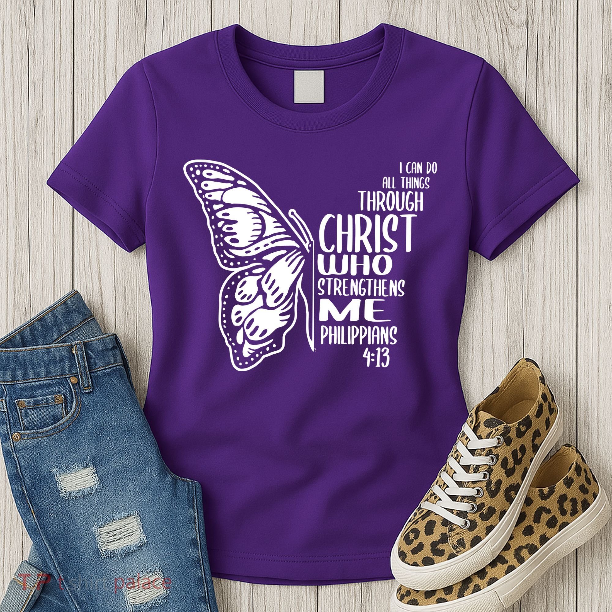 I Can Do All Things Through Christ Butterfly Women's T-Shirt