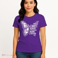I Can Do All Things Through Christ Butterfly Women's T-Shirt thumb 4